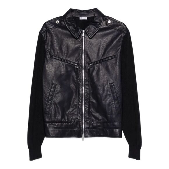 Brunello Cucinelli Men Leather Jacket